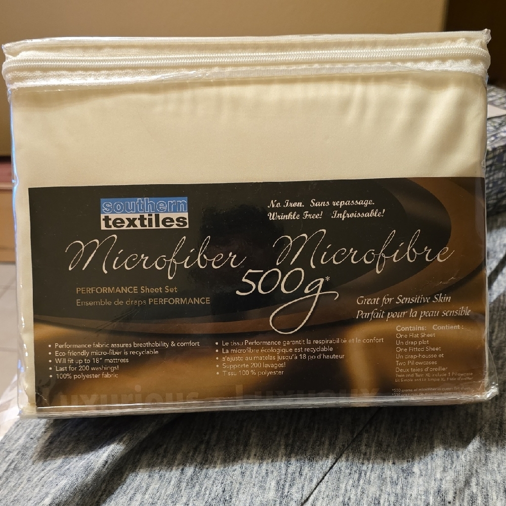 Cream Microfiber KING size Bedding Sheets